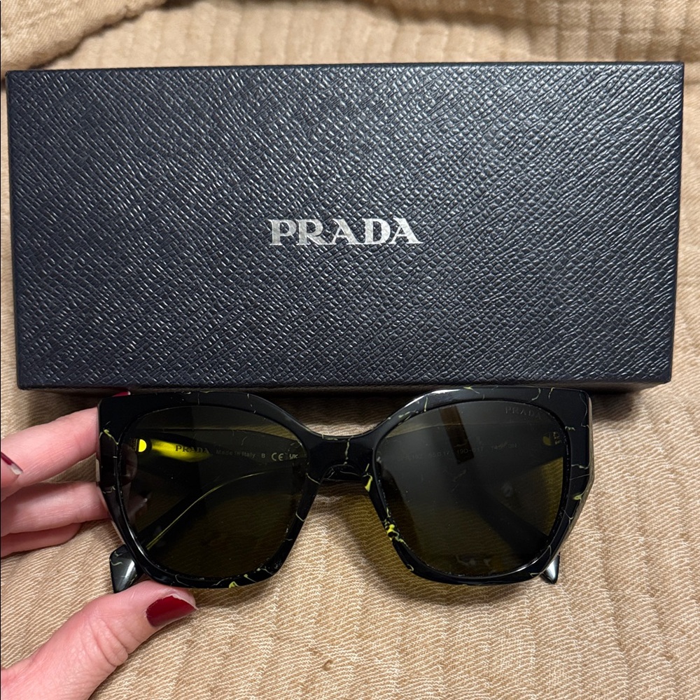 Prada Black and Green Sunglasses